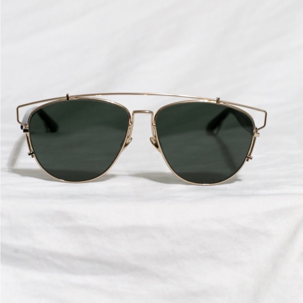 Dior Technologic Gold Sunglasses With Blue Accent - Picture 2 of 3